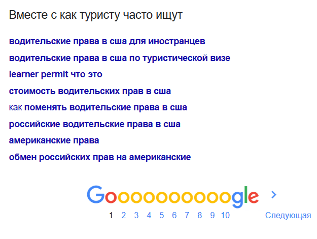 Что еще подскажет Google для тем блога